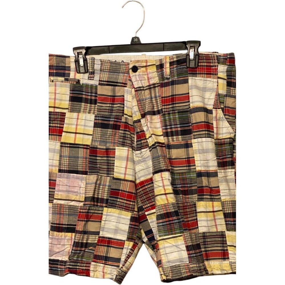 Madison Patchwork Multicolor Shorts Men's Size 36 Flat Front Summer Beach Fun